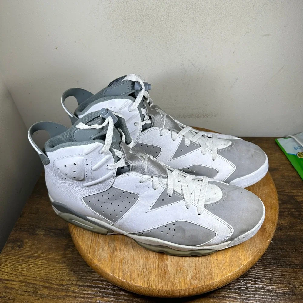 Air Jordan 6 Retro low White Grey Mens Sz 16 CT8529-100 Basketball Shoes